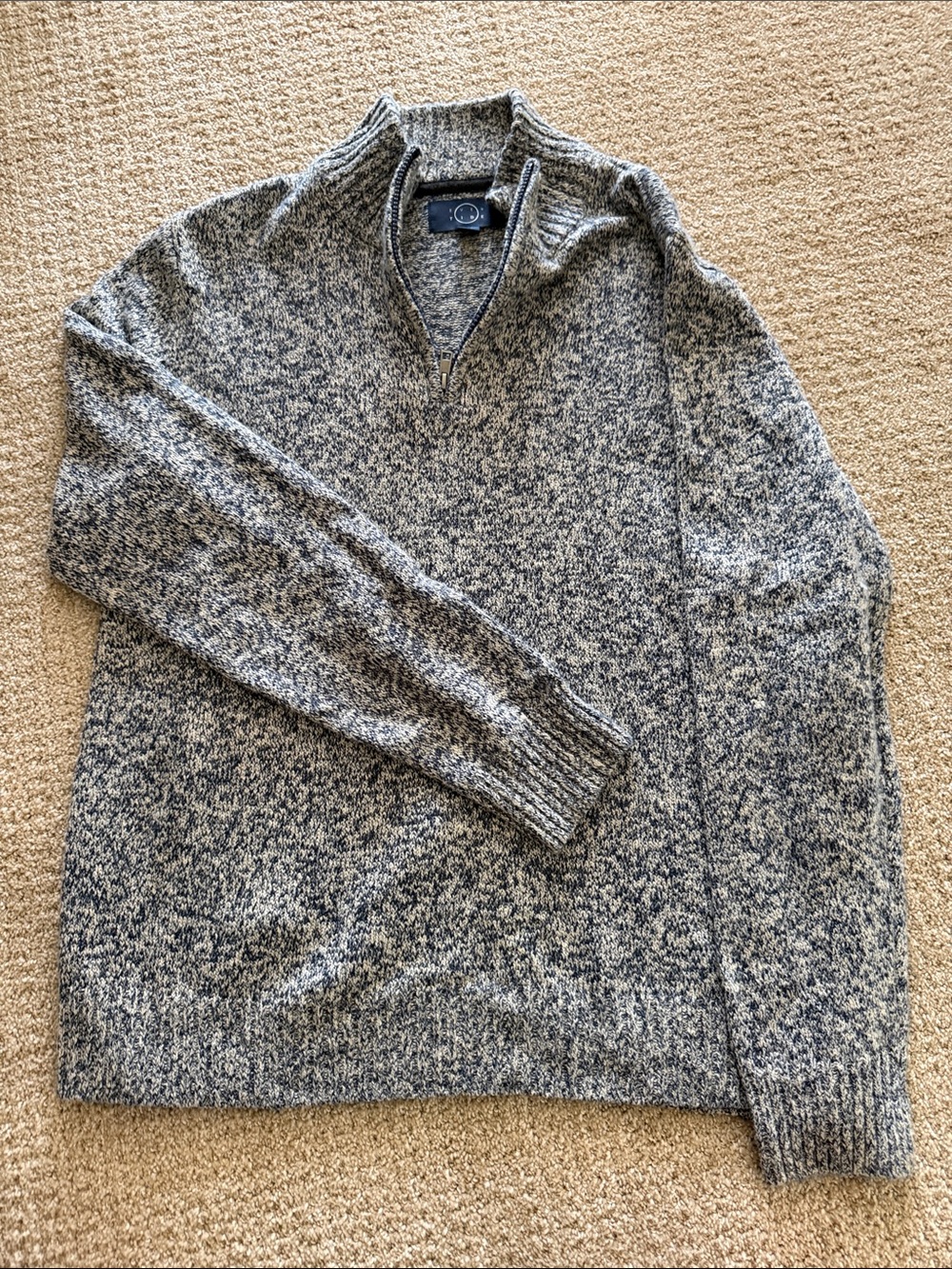 Men's Heathered Gray Quarter-Zip Sweater